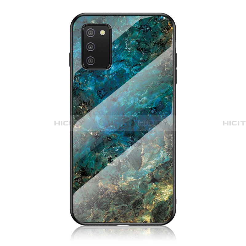 Handyhülle Silikon Hülle Rahmen Schutzhülle Spiegel Modisch Muster für Samsung Galaxy F02S SM-E025F Blau Plus