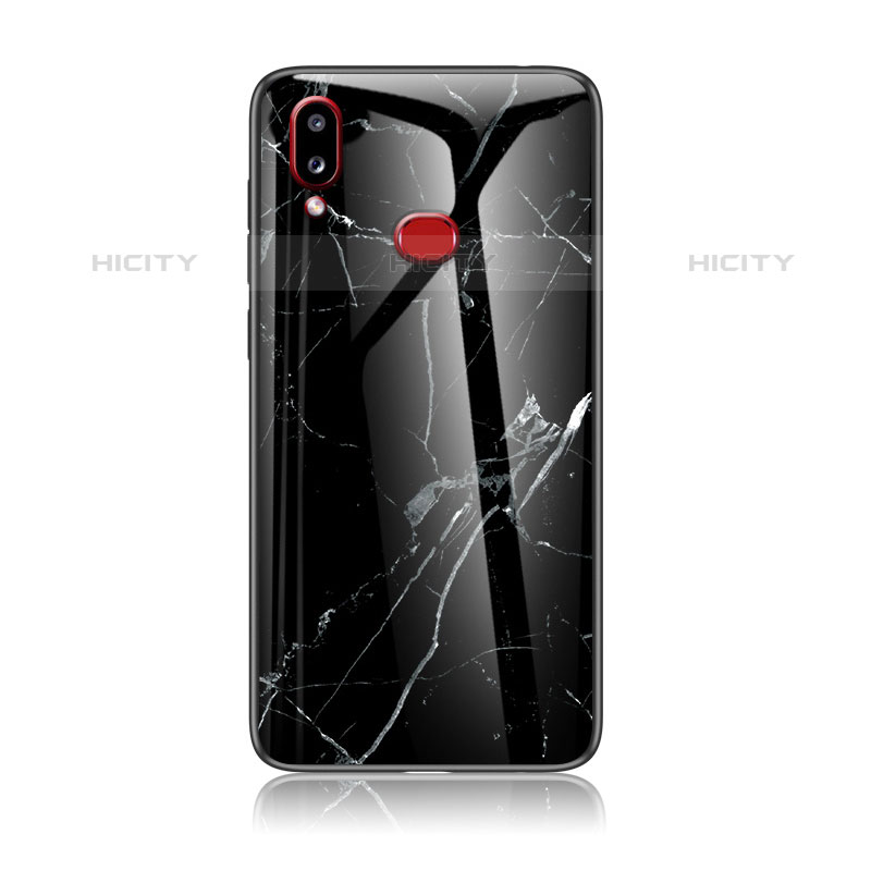 Handyhülle Silikon Hülle Rahmen Schutzhülle Spiegel Modisch Muster für Samsung Galaxy M01s Schwarz