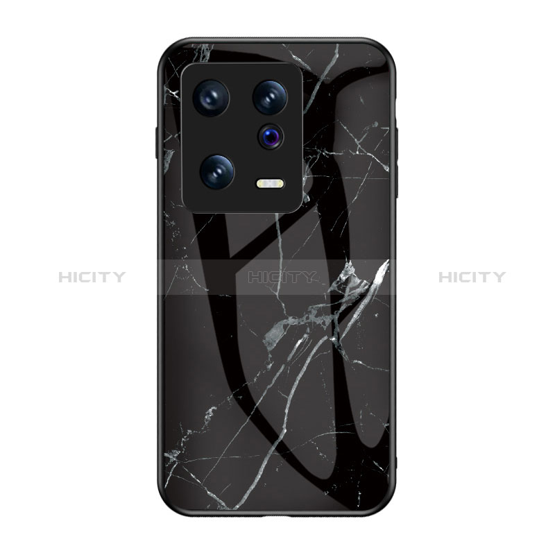 Handyhülle Silikon Hülle Rahmen Schutzhülle Spiegel Modisch Muster für Xiaomi Mi 13 5G Schwarz