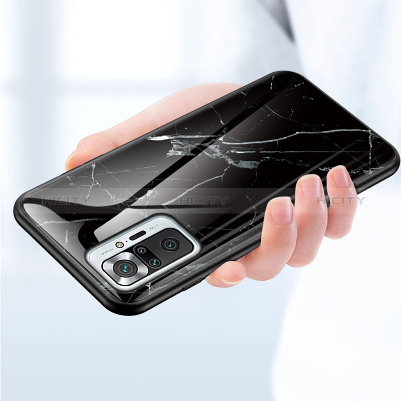 Handyhülle Silikon Hülle Rahmen Schutzhülle Spiegel Modisch Muster für Xiaomi Redmi Note 10 Pro 4G groß