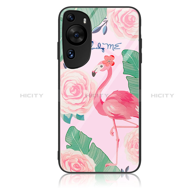 Handyhülle Silikon Hülle Rahmen Schutzhülle Spiegel Modisch Muster JM2 für Huawei P60 Art Pink Plus