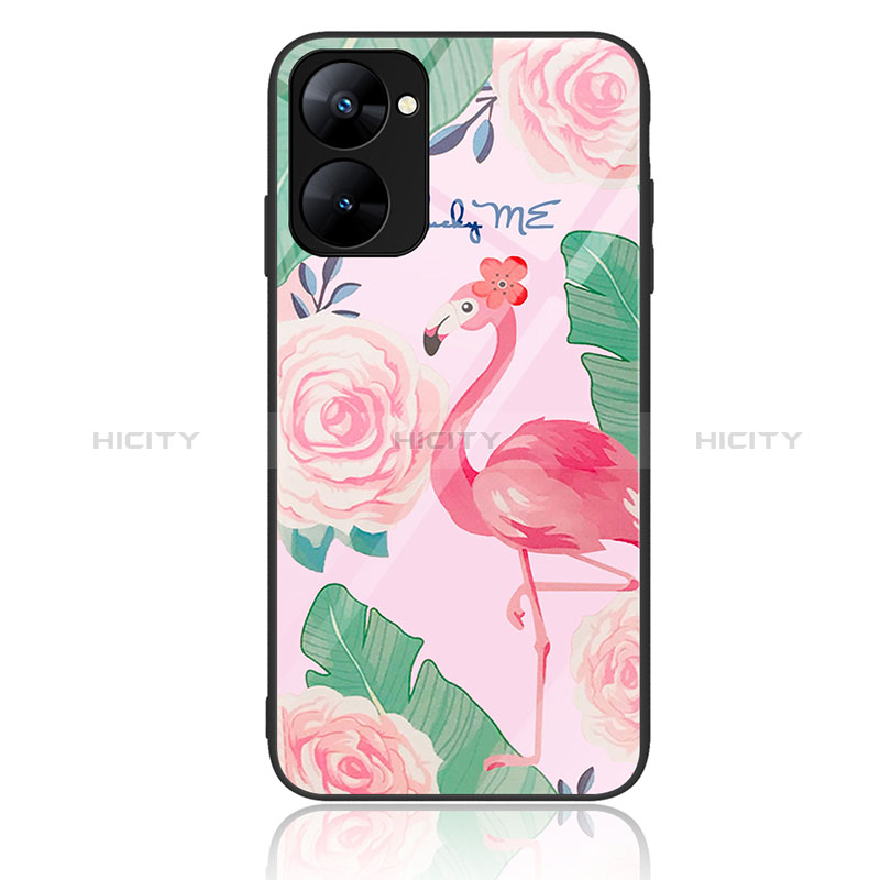 Handyhülle Silikon Hülle Rahmen Schutzhülle Spiegel Modisch Muster JM2 für Realme 10S 5G Pink