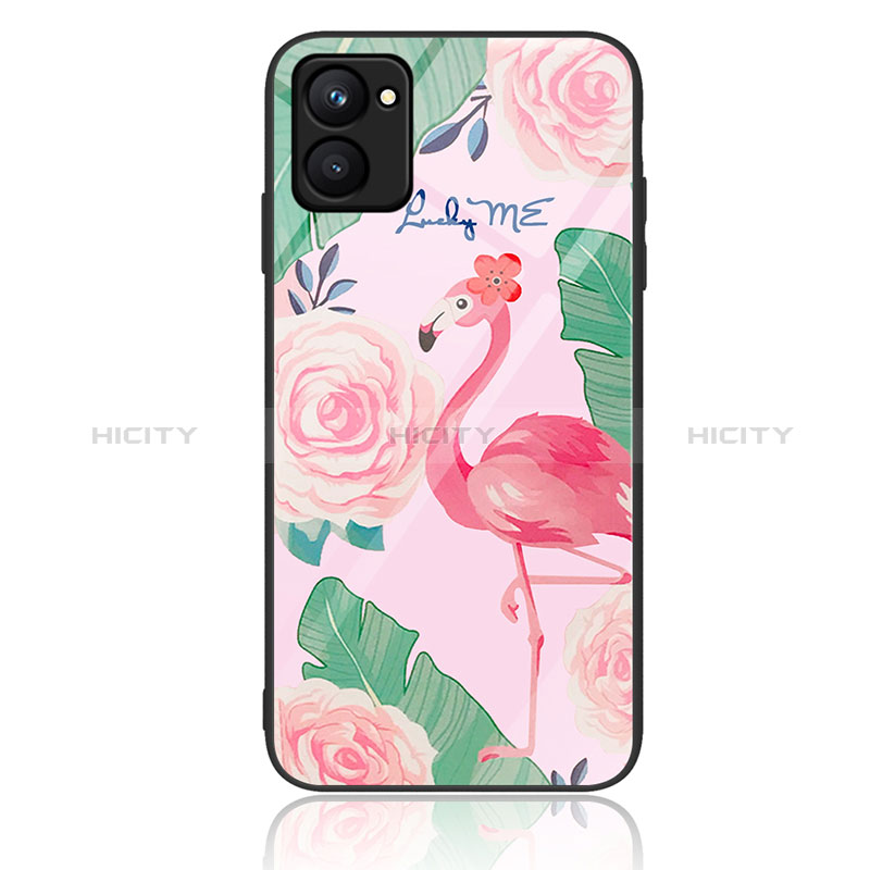 Handyhülle Silikon Hülle Rahmen Schutzhülle Spiegel Modisch Muster JM2 für Realme C33 Pink