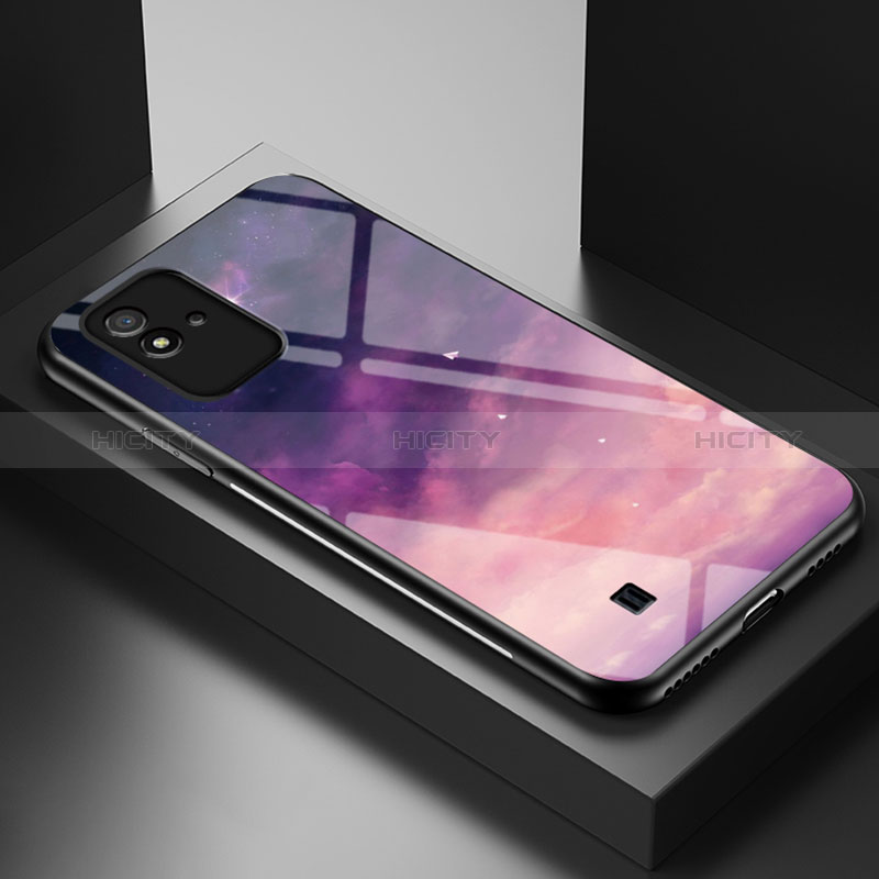 Handyhülle Silikon Hülle Rahmen Schutzhülle Spiegel Modisch Muster LS1 für Realme C20A Violett