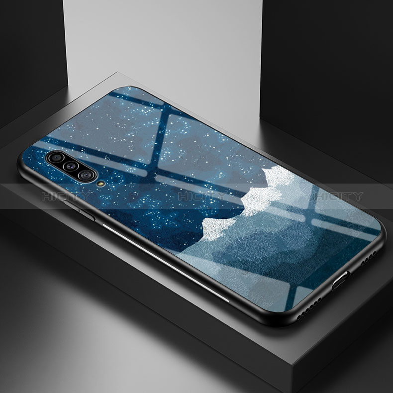 Handyhülle Silikon Hülle Rahmen Schutzhülle Spiegel Modisch Muster LS1 für Samsung Galaxy A90 5G Blau Plus