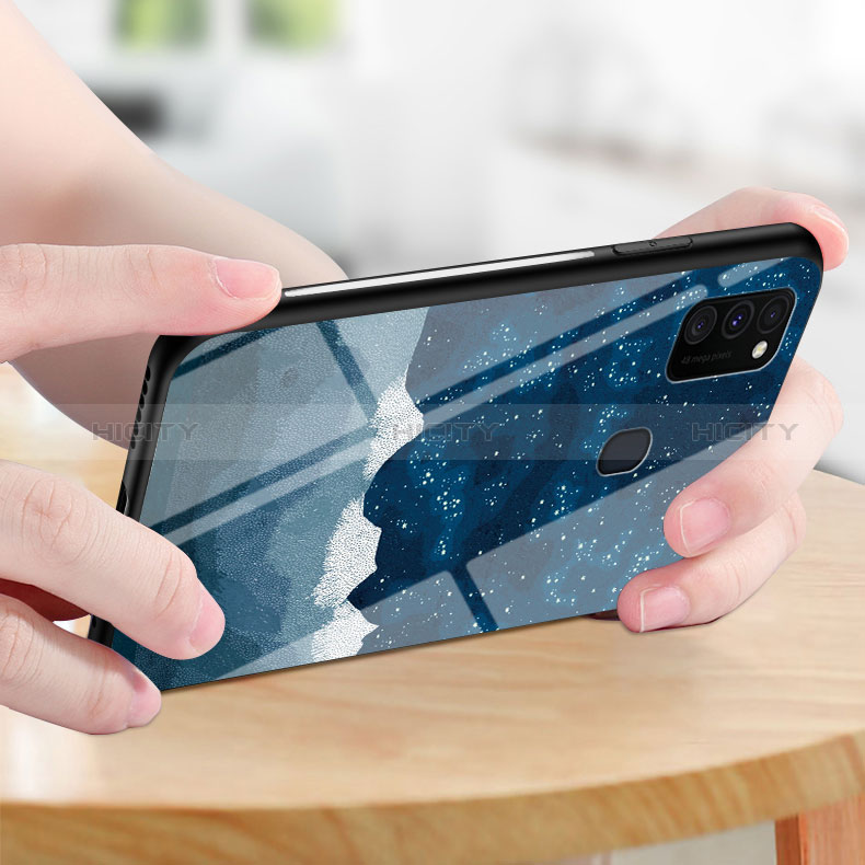 Handyhülle Silikon Hülle Rahmen Schutzhülle Spiegel Modisch Muster LS1 für Samsung Galaxy M30s groß