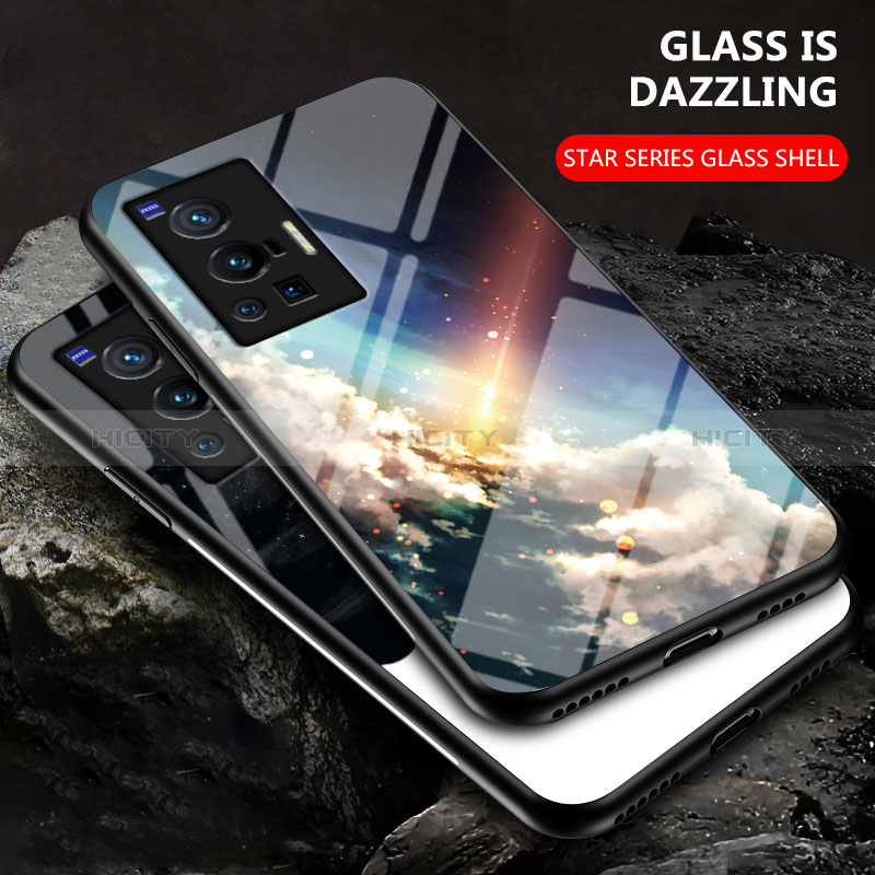 Handyhülle Silikon Hülle Rahmen Schutzhülle Spiegel Modisch Muster LS1 für Vivo X70 Pro 5G groß