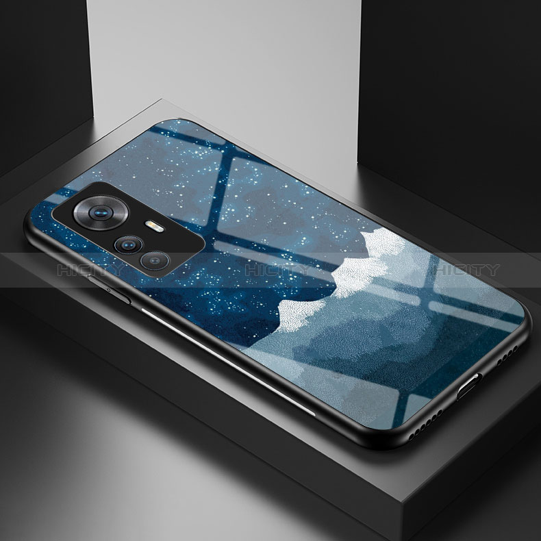 Handyhülle Silikon Hülle Rahmen Schutzhülle Spiegel Modisch Muster LS1 für Xiaomi Mi 12T Pro 5G Blau