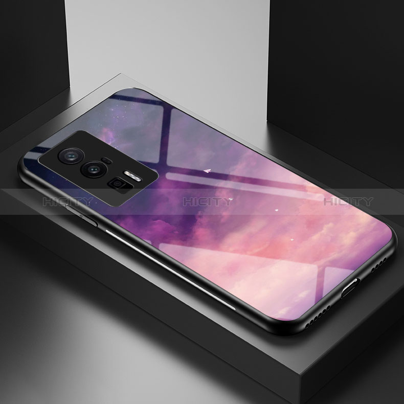 Handyhülle Silikon Hülle Rahmen Schutzhülle Spiegel Modisch Muster LS1 für Xiaomi Poco F5 Pro 5G Violett