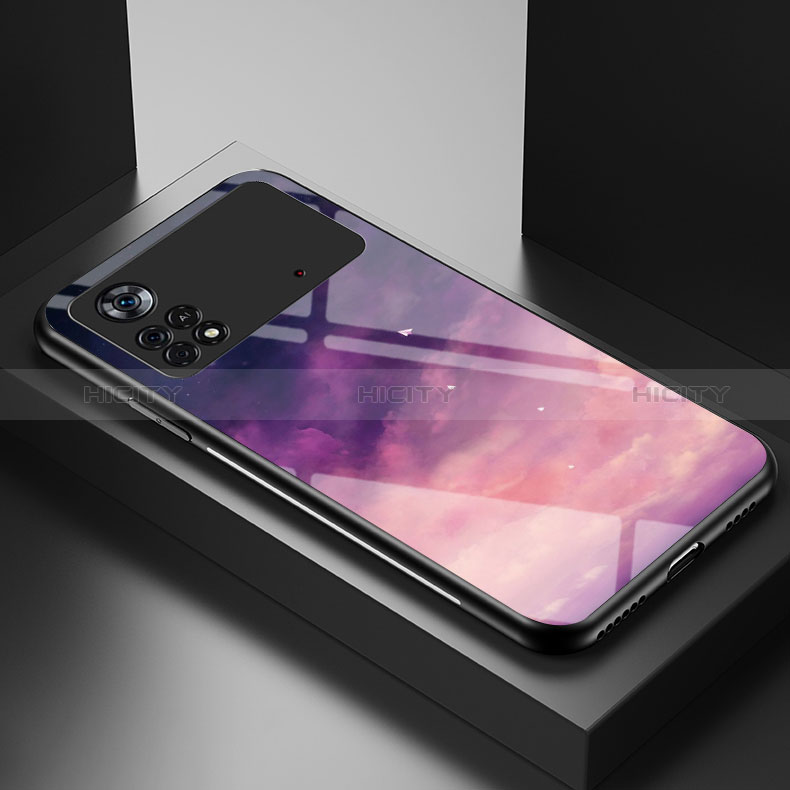 Handyhülle Silikon Hülle Rahmen Schutzhülle Spiegel Modisch Muster LS1 für Xiaomi Poco X4 Pro 5G Violett