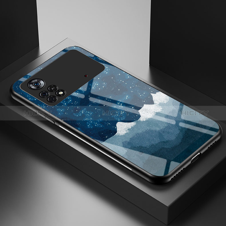 Handyhülle Silikon Hülle Rahmen Schutzhülle Spiegel Modisch Muster LS1 für Xiaomi Redmi Note 11E Pro 5G Blau Plus