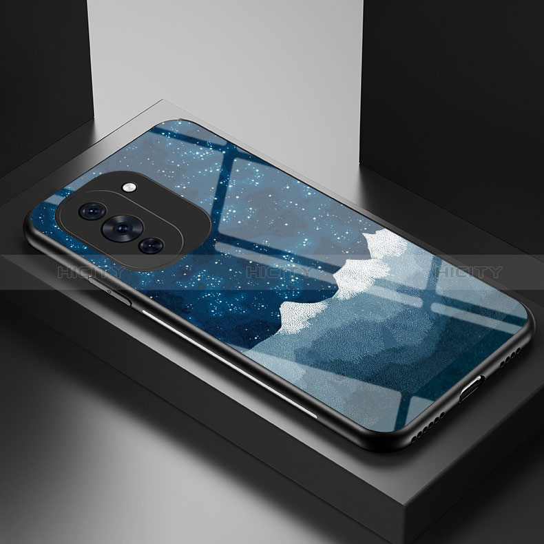 Handyhülle Silikon Hülle Rahmen Schutzhülle Spiegel Modisch Muster LS2 für Huawei Nova 10 Pro Blau