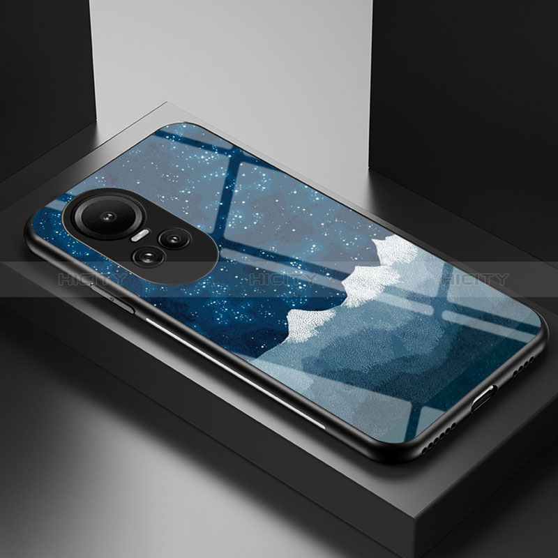 Handyhülle Silikon Hülle Rahmen Schutzhülle Spiegel Modisch Muster LS2 für Oppo Reno10 Pro 5G