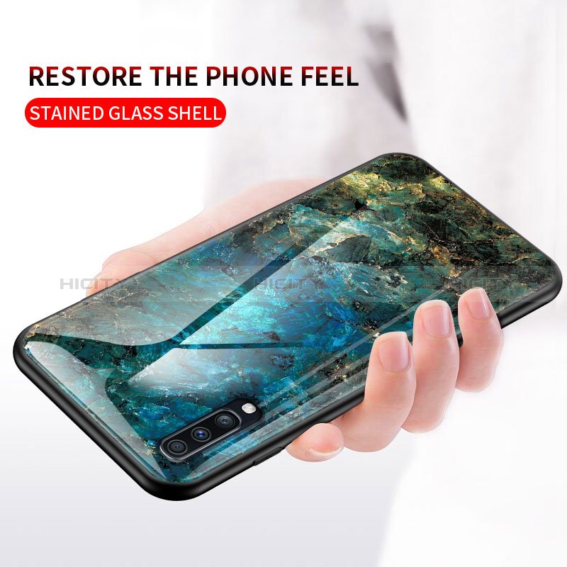 Handyhülle Silikon Hülle Rahmen Schutzhülle Spiegel Modisch Muster LS2 für Samsung Galaxy A70S groß