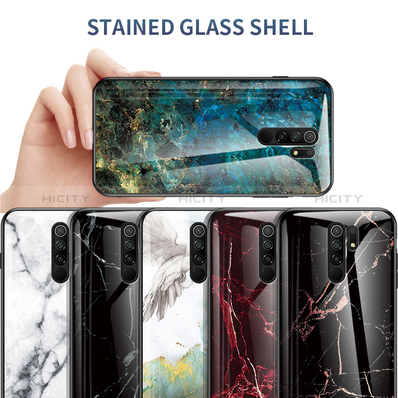 Handyhülle Silikon Hülle Rahmen Schutzhülle Spiegel Modisch Muster LS2 für Xiaomi Redmi 9 groß