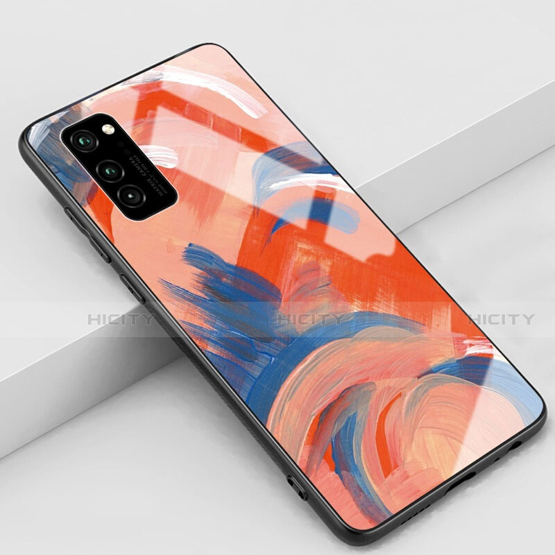 Handyhülle Silikon Hülle Rahmen Schutzhülle Spiegel Modisch Muster S01 für Huawei Honor V30 5G Orange Plus