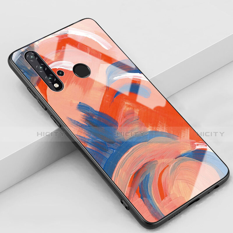 Handyhülle Silikon Hülle Rahmen Schutzhülle Spiegel Modisch Muster S01 für Huawei Nova 5i Orange