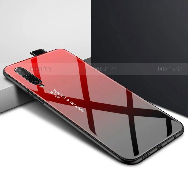 Handyhülle Silikon Hülle Rahmen Schutzhülle Spiegel Modisch Muster S01 für Huawei P Smart Pro (2019) Rot