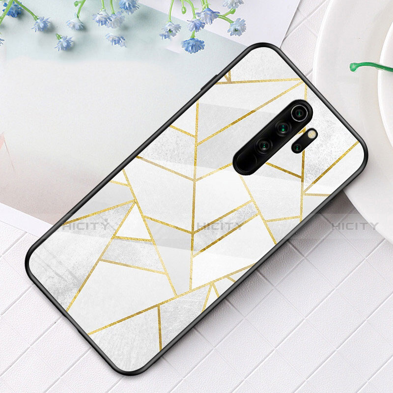 Handyhülle Silikon Hülle Rahmen Schutzhülle Spiegel Modisch Muster S01 für Xiaomi Redmi Note 8 Pro Weiß