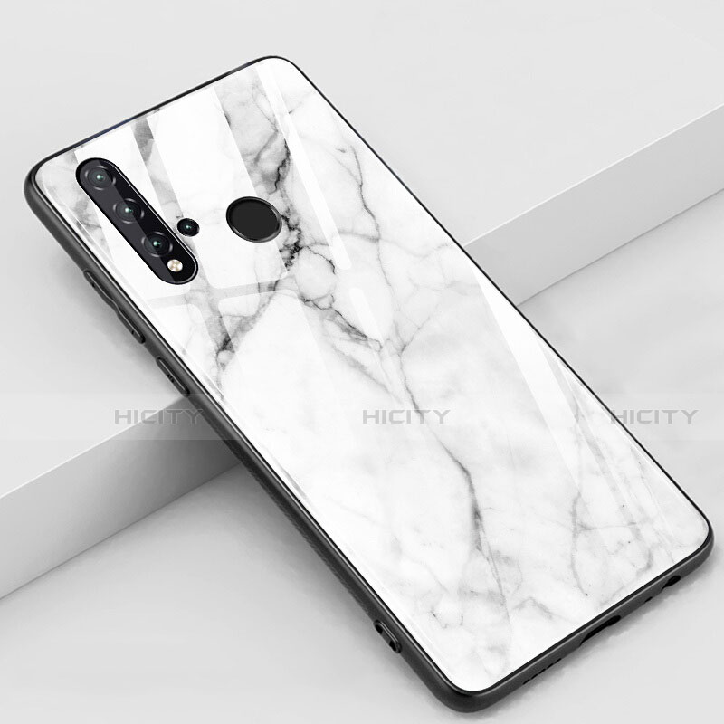 Handyhülle Silikon Hülle Rahmen Schutzhülle Spiegel Modisch Muster S02 für Huawei P20 Lite (2019) Weiß