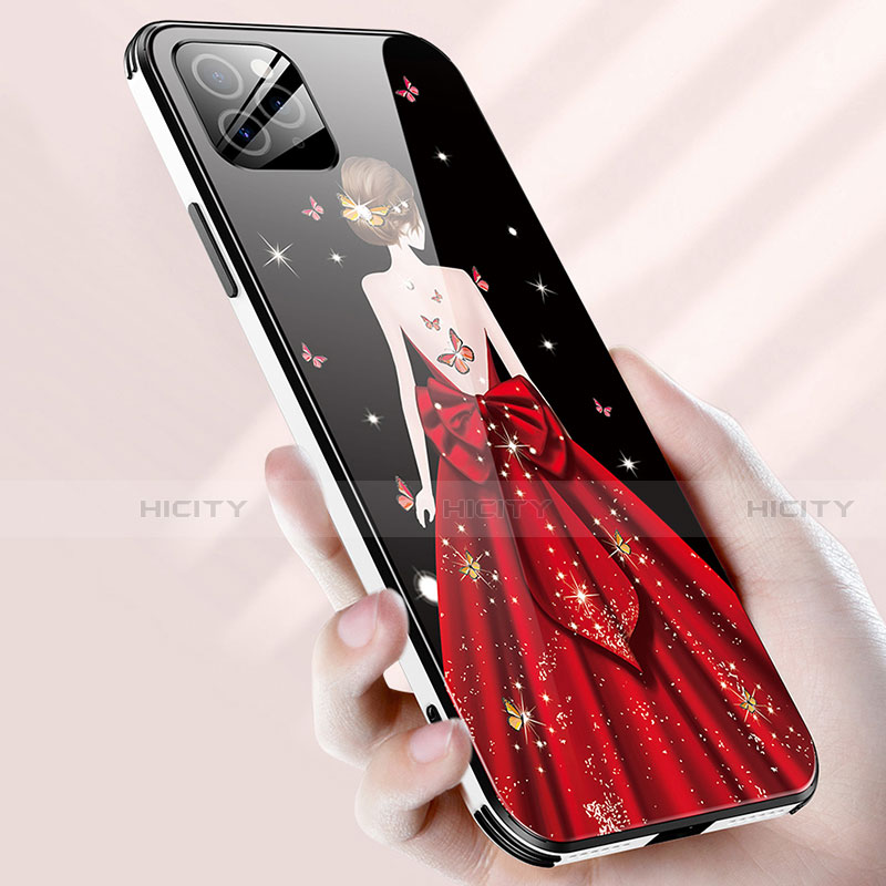 Handyhülle Silikon Hülle Rahmen Schutzhülle Spiegel Motiv Kleid Mädchen für Apple iPhone 12 Pro