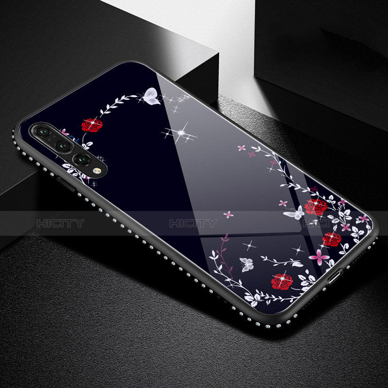 Handyhülle Silikon Hülle Rahmen Schutzhülle Spiegel Motiv Kleid Mädchen für Huawei P20 Pro Schwarz