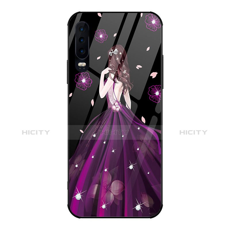 Handyhülle Silikon Hülle Rahmen Schutzhülle Spiegel Motiv Kleid Mädchen für Huawei P30 Violett