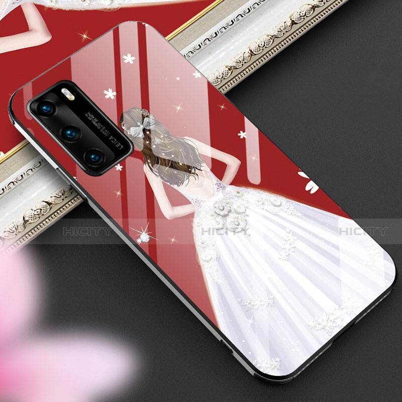 Handyhülle Silikon Hülle Rahmen Schutzhülle Spiegel Motiv Kleid Mädchen für Huawei P40