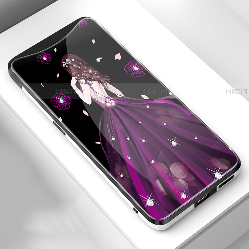 Handyhülle Silikon Hülle Rahmen Schutzhülle Spiegel Motiv Kleid Mädchen für Oppo Find X Super Flash Edition