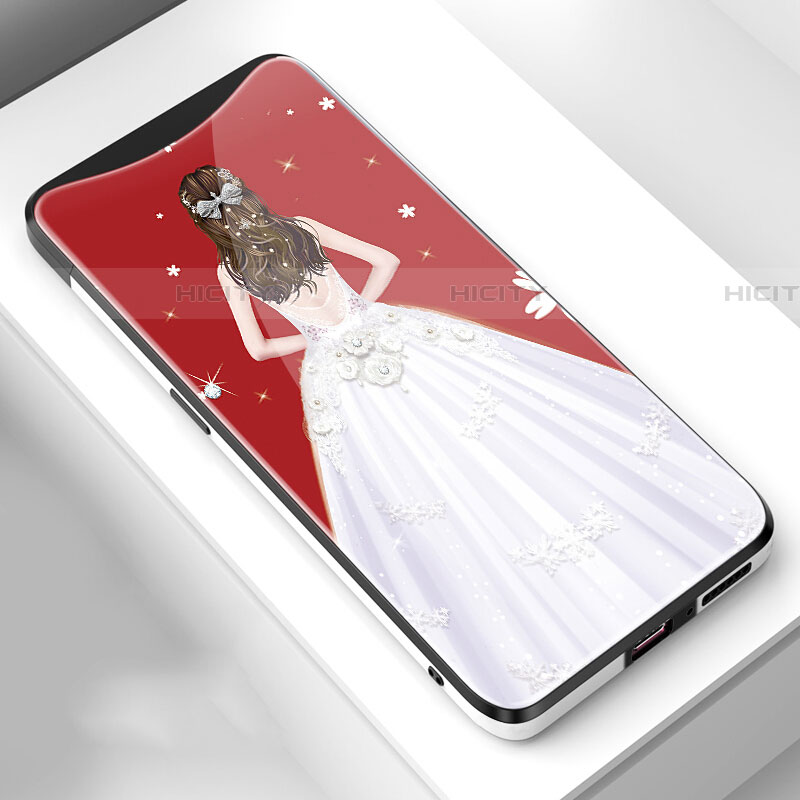 Handyhülle Silikon Hülle Rahmen Schutzhülle Spiegel Motiv Kleid Mädchen für Oppo Find X Super Flash Edition