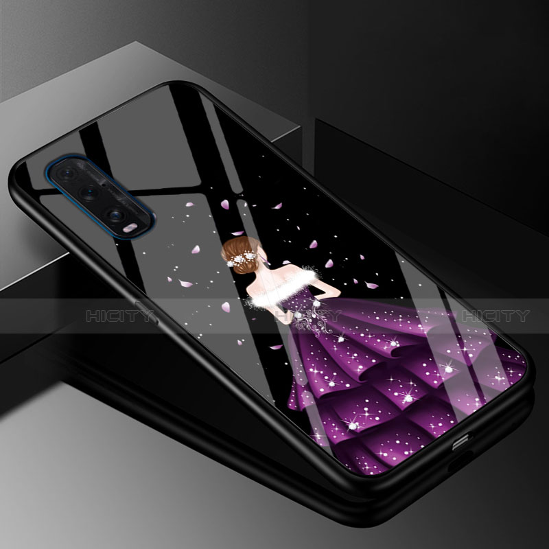 Handyhülle Silikon Hülle Rahmen Schutzhülle Spiegel Motiv Kleid Mädchen für Oppo Find X2 groß