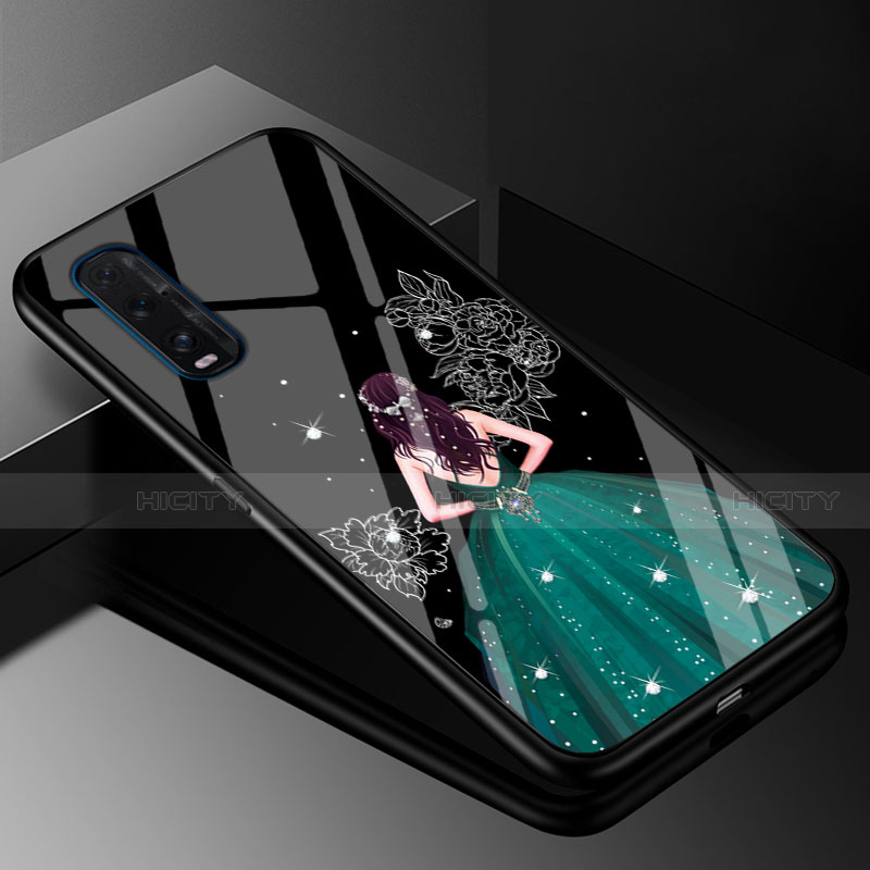 Handyhülle Silikon Hülle Rahmen Schutzhülle Spiegel Motiv Kleid Mädchen für Oppo Find X2 groß