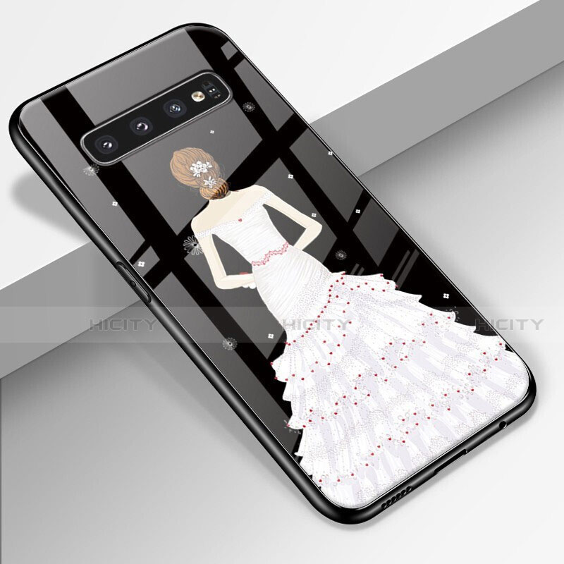 Handyhülle Silikon Hülle Rahmen Schutzhülle Spiegel Motiv Kleid Mädchen K01 für Samsung Galaxy S10 Plus