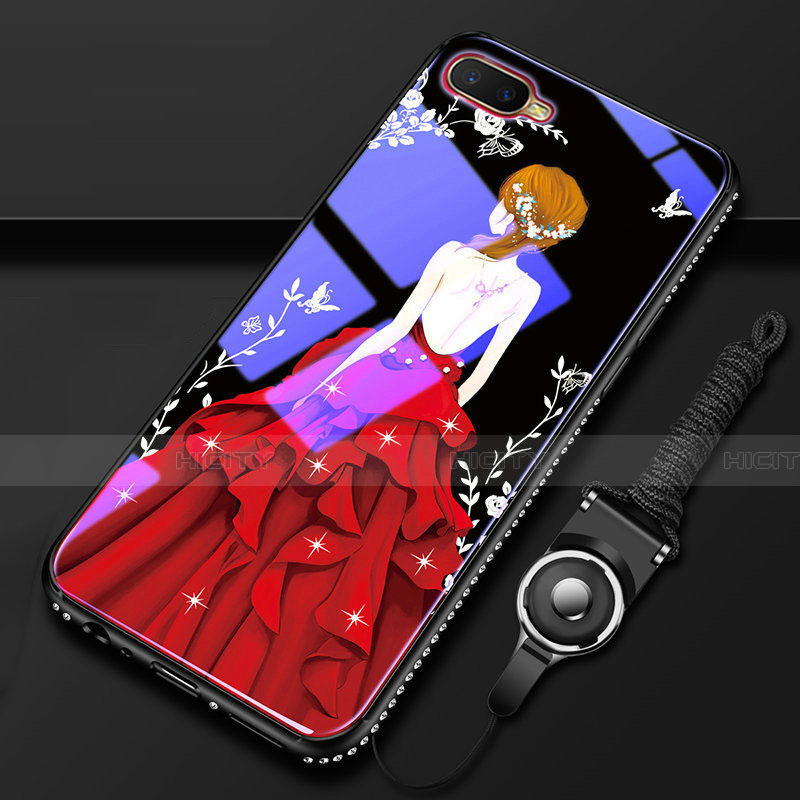 Handyhülle Silikon Hülle Rahmen Schutzhülle Spiegel Motiv Kleid Mädchen M01 für Oppo K1 groß