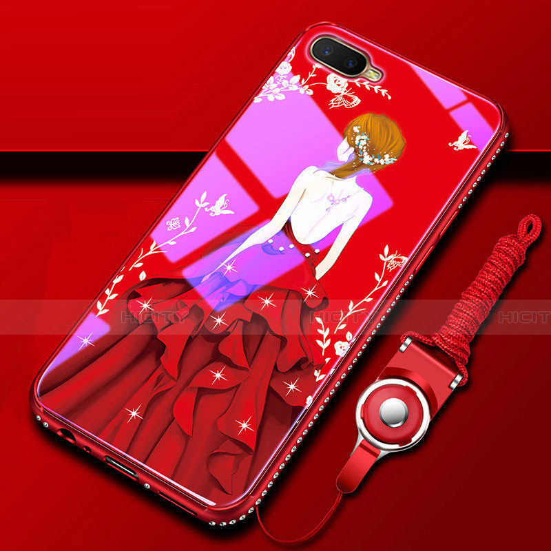 Handyhülle Silikon Hülle Rahmen Schutzhülle Spiegel Motiv Kleid Mädchen M01 für Oppo K1