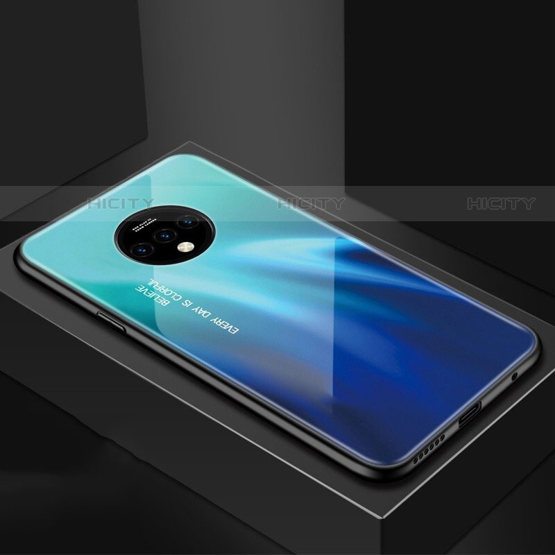 Handyhülle Silikon Hülle Rahmen Schutzhülle Spiegel Sternenhimmel für OnePlus 7T Blau