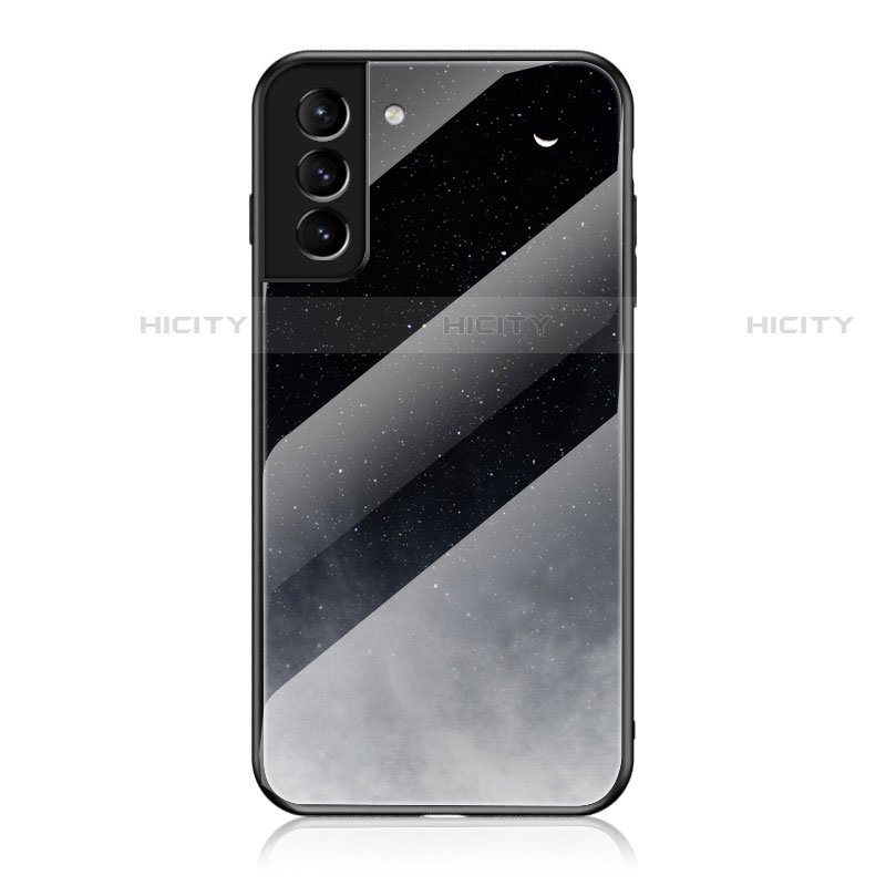 Handyhülle Silikon Hülle Rahmen Schutzhülle Spiegel Sternenhimmel für Samsung Galaxy S22 Plus 5G Schwarz