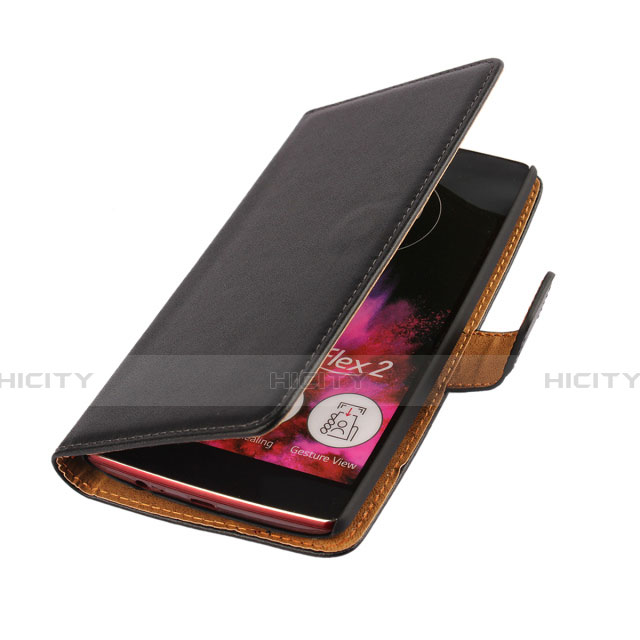 Handytasche Flip Schutzhülle Leder für LG G Flex 2 Schwarz