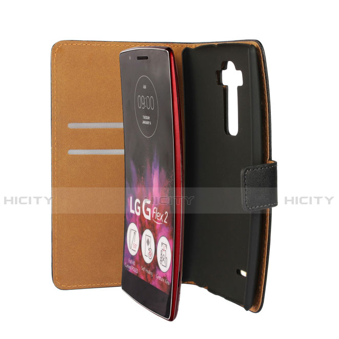 Handytasche Flip Schutzhülle Leder für LG G Flex 2 Schwarz