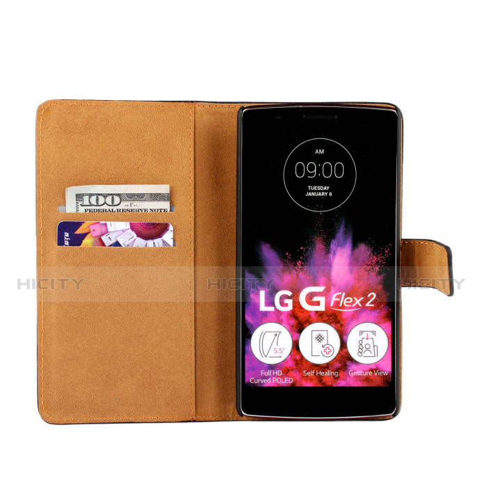 Handytasche Flip Schutzhülle Leder für LG G Flex 2 Schwarz