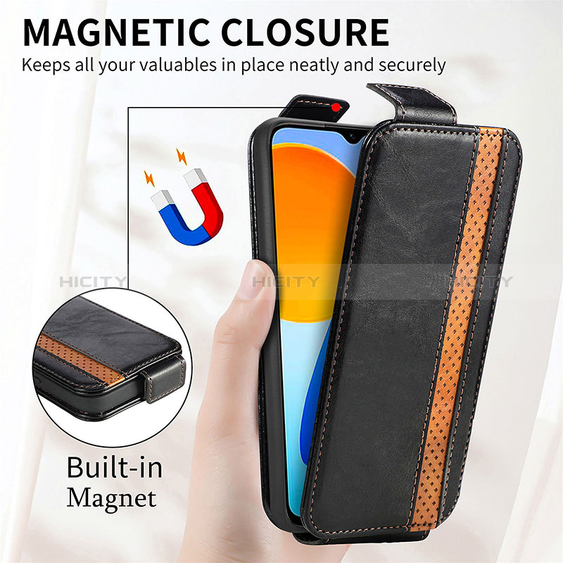 Handytasche Flip Schutzhülle Leder S01D für Huawei Honor X6 5G groß