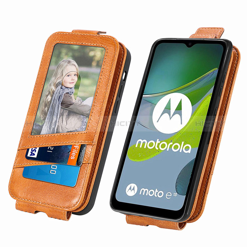 Handytasche Flip Schutzhülle Leder S01D für Motorola Moto E13