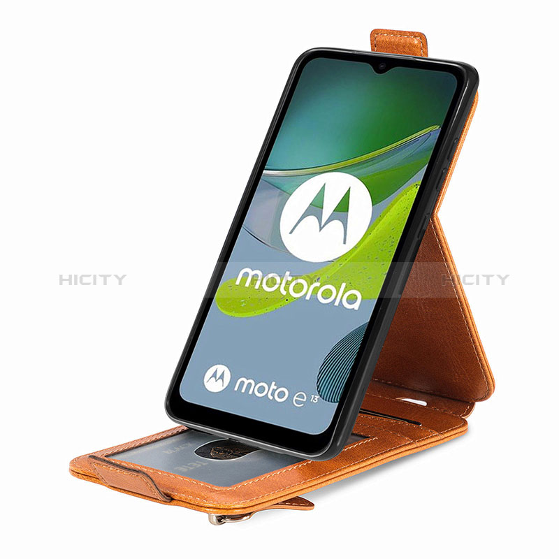 Handytasche Flip Schutzhülle Leder S01D für Motorola Moto E13