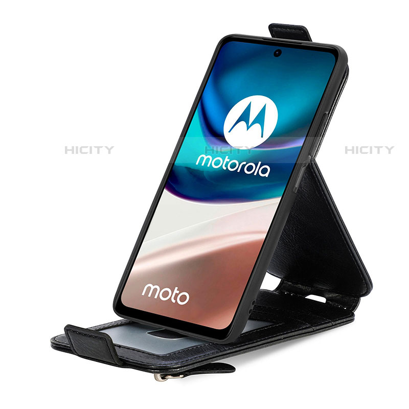 Handytasche Flip Schutzhülle Leder S01D für Motorola Moto E32s groß