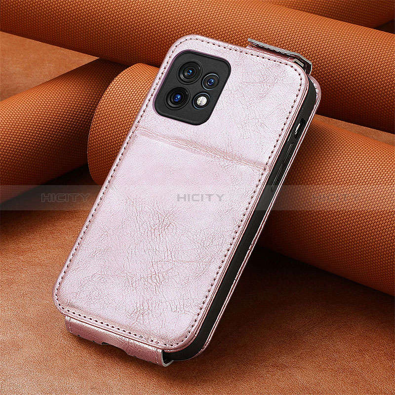 Handytasche Flip Schutzhülle Leder S01D für Motorola Moto Edge 40 Pro 5G Rosegold