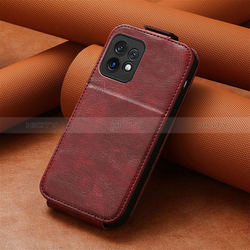 Handytasche Flip Schutzhülle Leder S01D für Motorola Moto Edge Plus (2023) 5G Rot