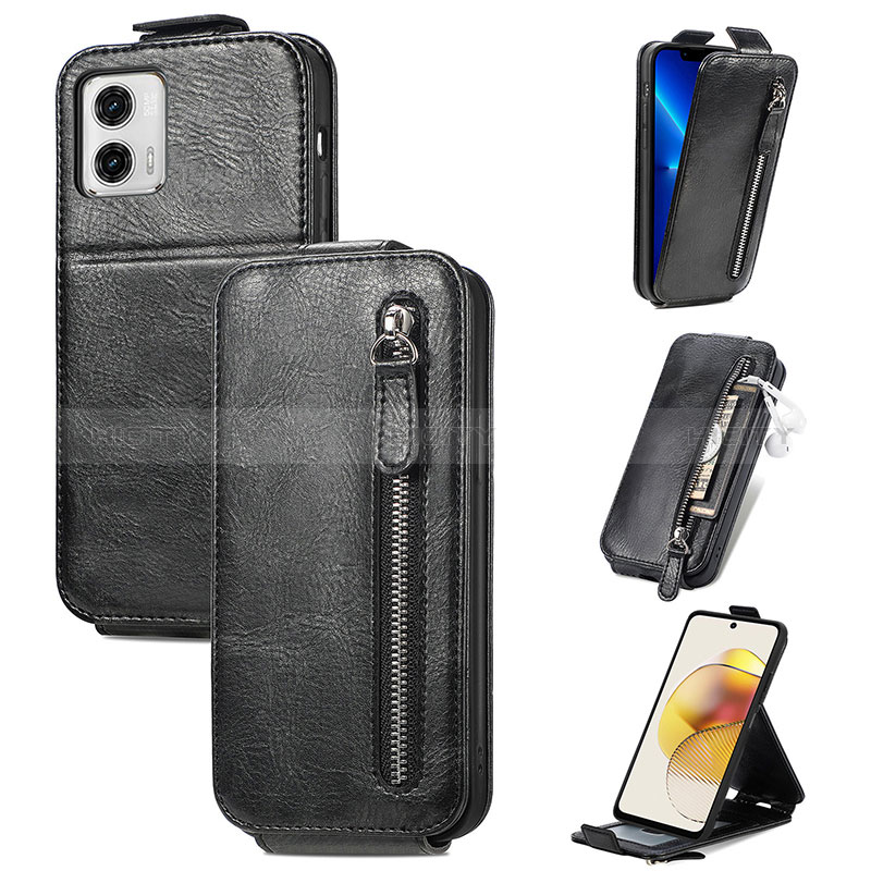 Handytasche Flip Schutzhülle Leder S01D für Motorola Moto G73 5G