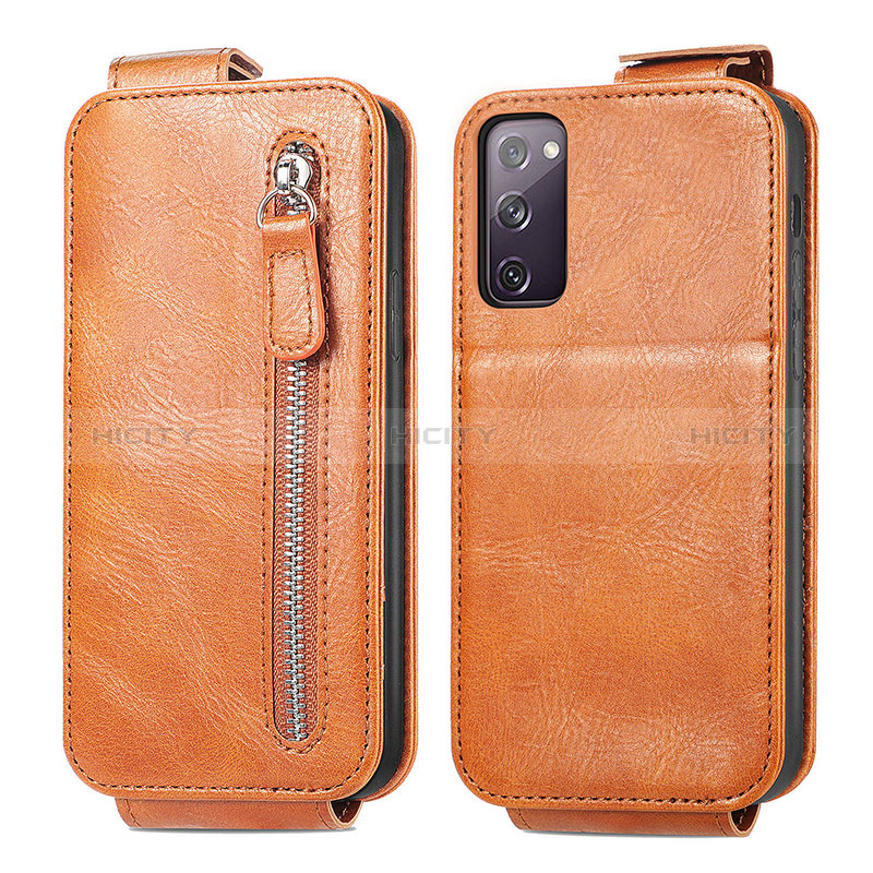 Handytasche Flip Schutzhülle Leder S01D für Samsung Galaxy S20 FE (2022) 5G Braun