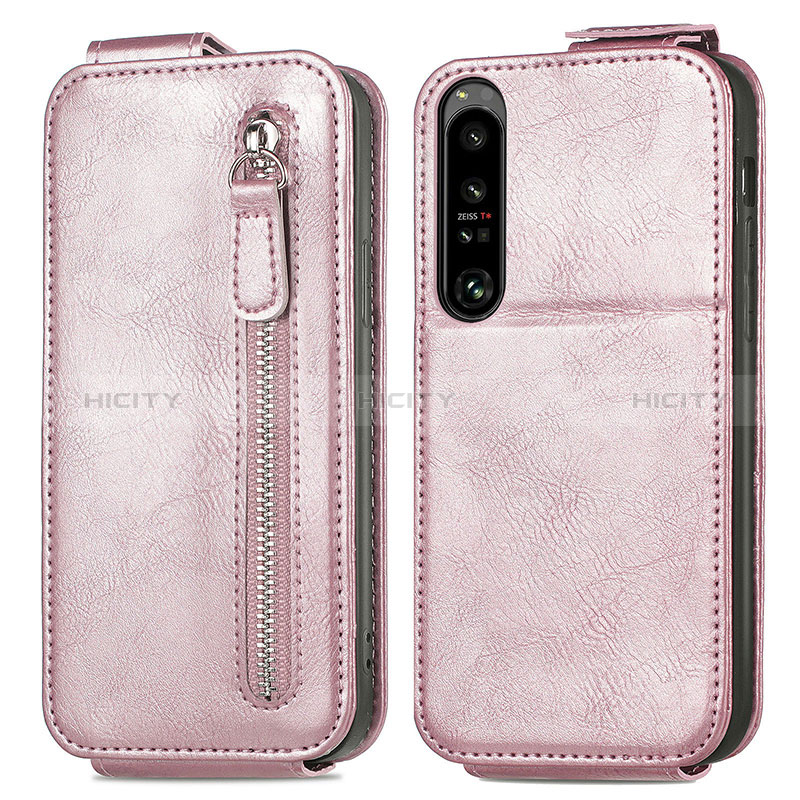 Handytasche Flip Schutzhülle Leder S01D für Sony Xperia 1 IV SO-51C Rosegold Plus