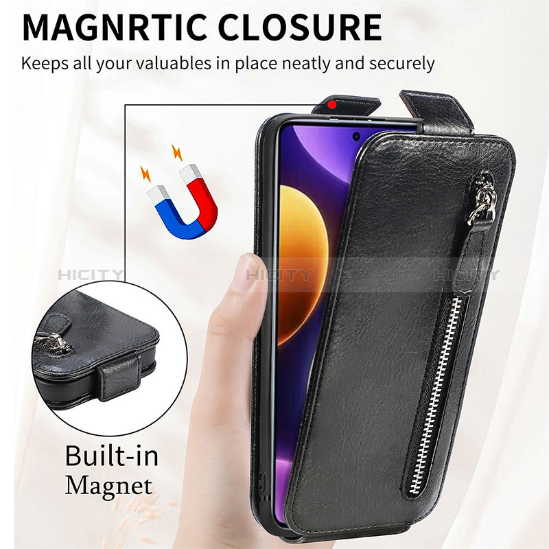 Handytasche Flip Schutzhülle Leder S01D für Xiaomi Poco F5 5G groß